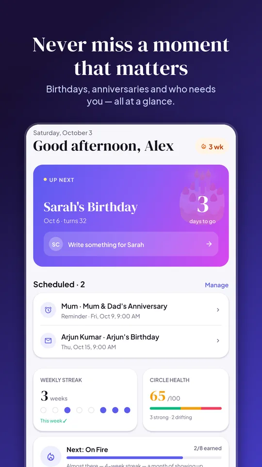 MyReminders app screen: Reminders that come to you